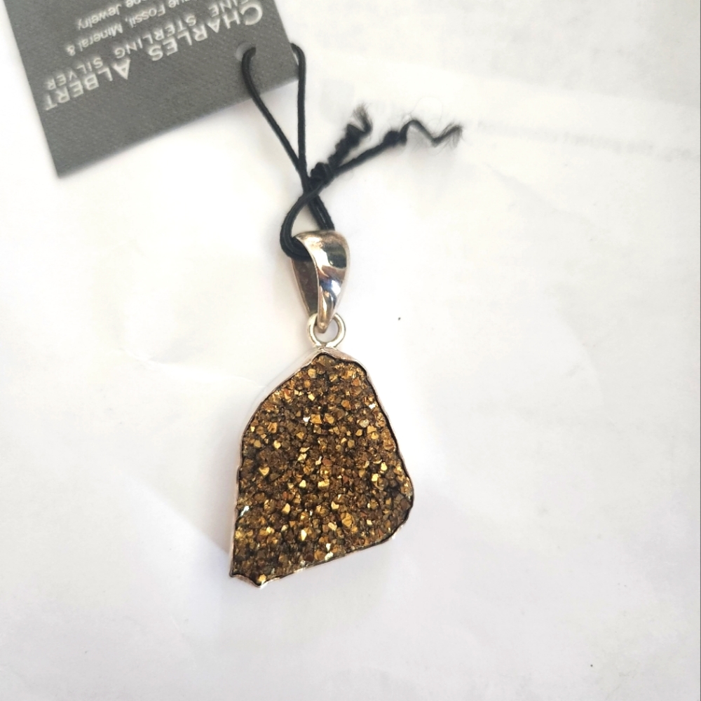 Druzy one of a kind Pendant by Charles Albert